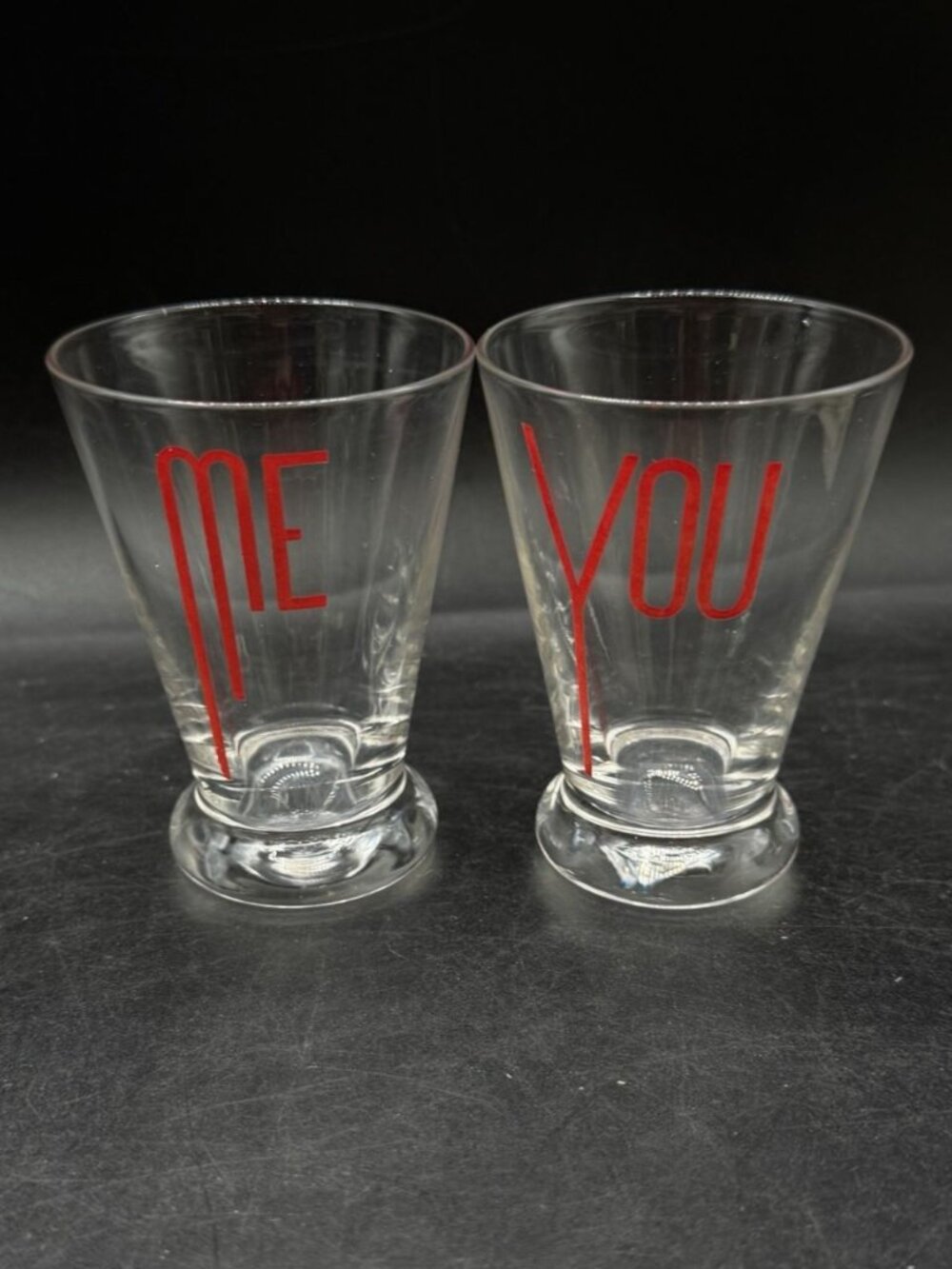 MCM Mr. Bartender Cocktail Me And You Shot Glasses Clear & Red